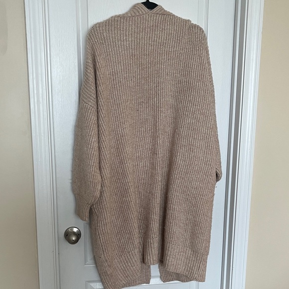 Topshop Beige Ribbed Open-Front Cardigan - Picture 5 of 5